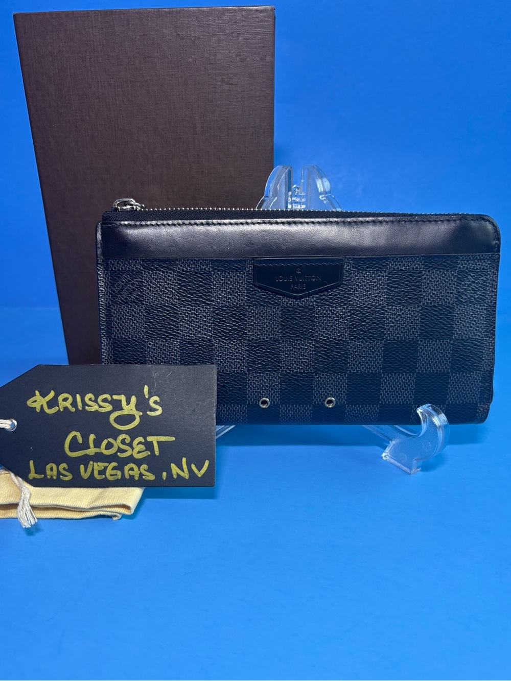 💋 Louis Vuitton Mens Unisex Zippy Dragonne Zippy Wallet  Clutch Damier Graphite